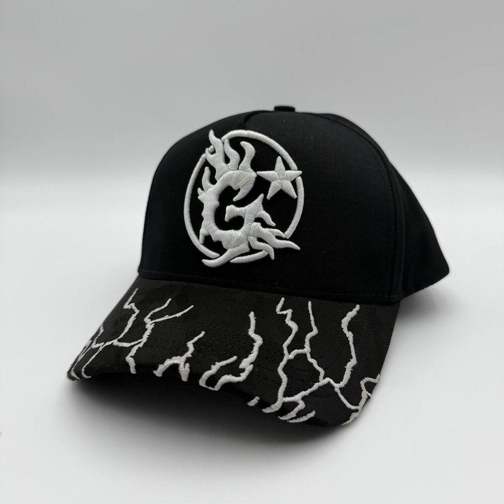 Goosebumps “G Lightning” Black Snapback Hat White Embroidery Adjustable Cap